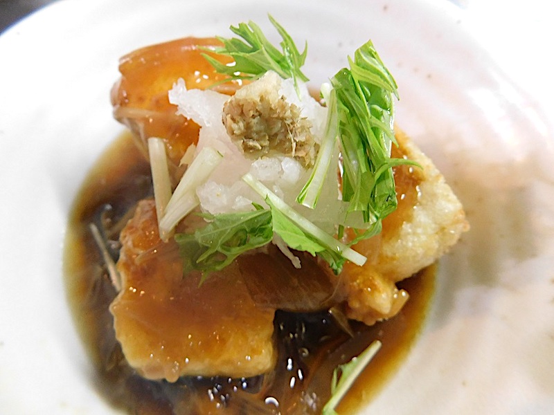 揚げ出し豆腐の野菜あんかけ