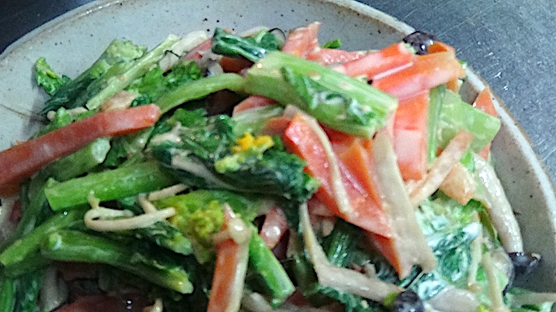 菜花の味噌マヨネーズ和え