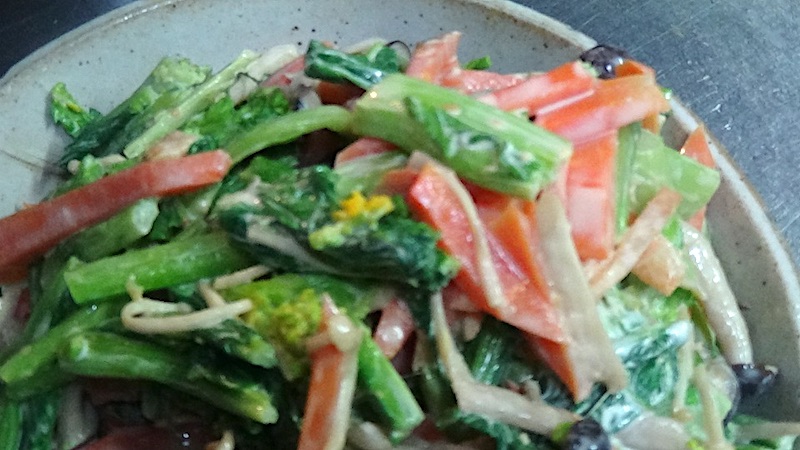 菜花の味噌マヨネーズ和え