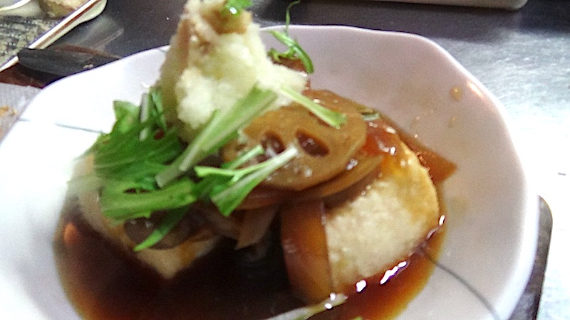 揚げ出し豆腐の野菜あんかけ